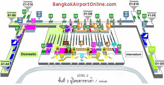plan niveau 2 aeroport Thaïlande
